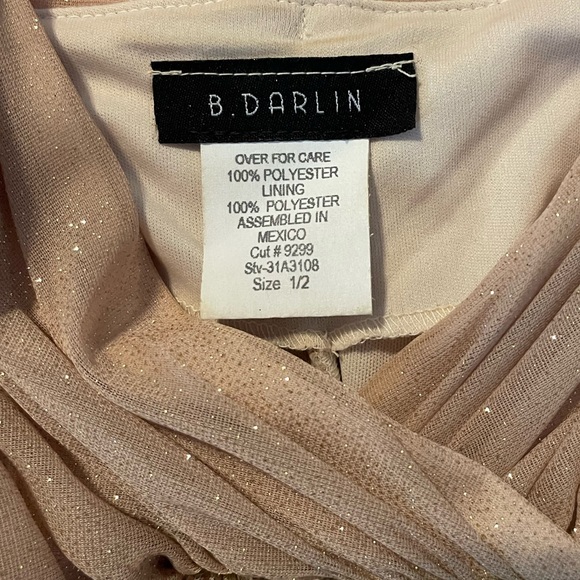 Gold floor-length gown, size 1/2 - Picture 2 of 4